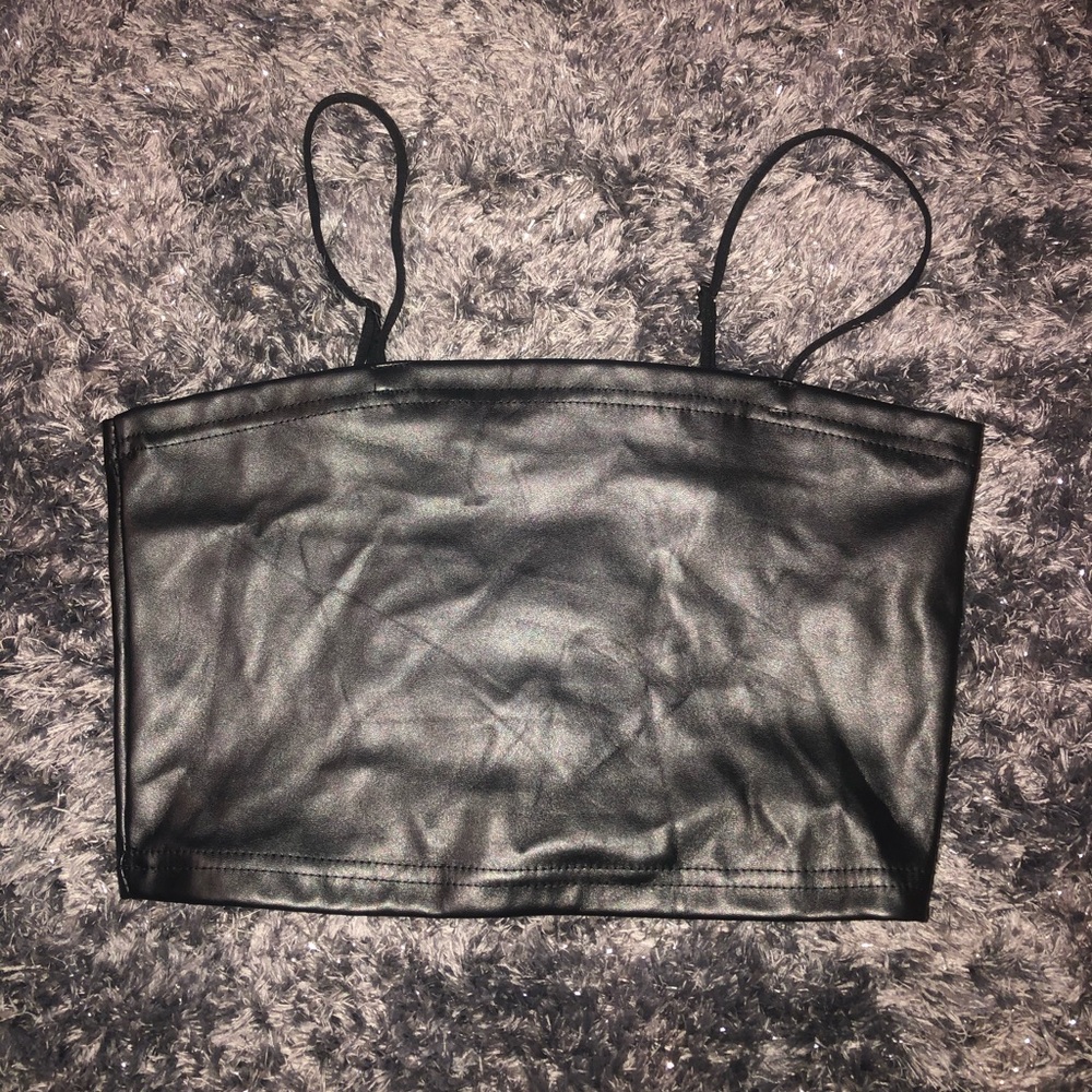 Leather crop top